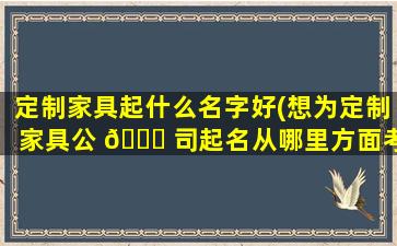 定制家具起什么名字好(想为定制家具公 🐟 司起名从哪里方面考 🌿 虑)